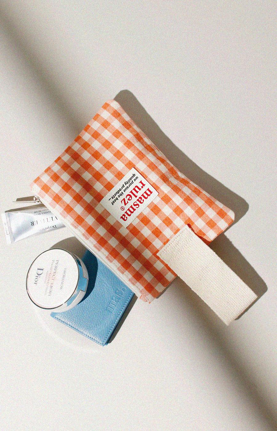 [Masmarulez] Spring Check Strap pouch _Orange