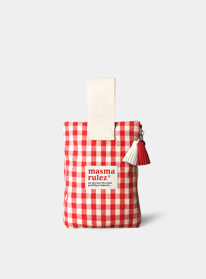 [Masmarulez] Spring Check Strap pouch _Red