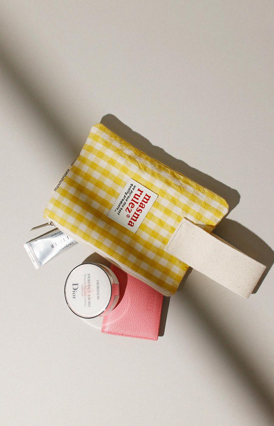 [Masmarulez] Spring Check Strap pouch _Yellow