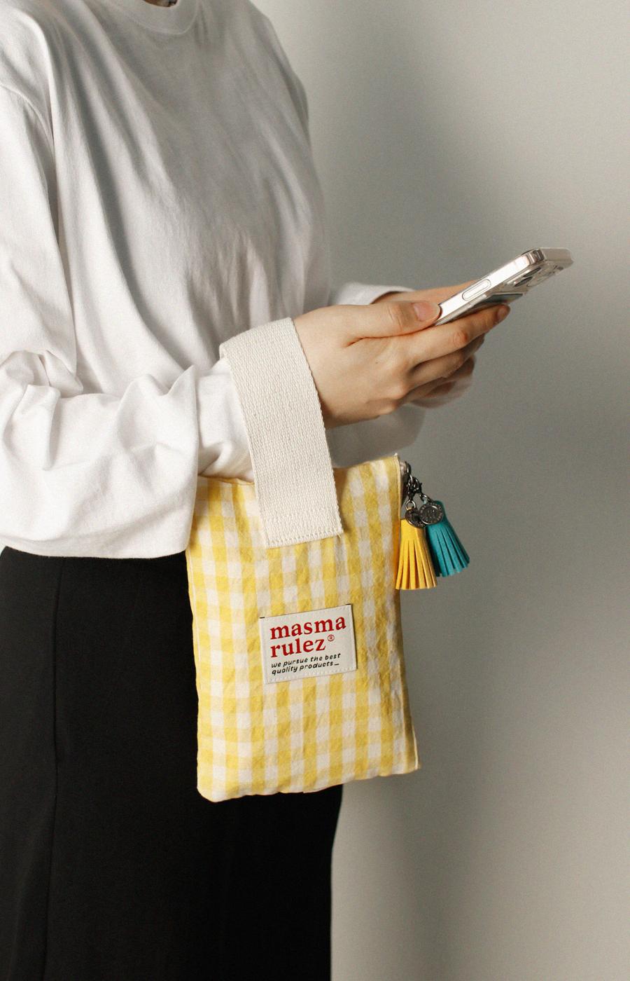 [Masmarulez] Spring Check Strap pouch _Yellow