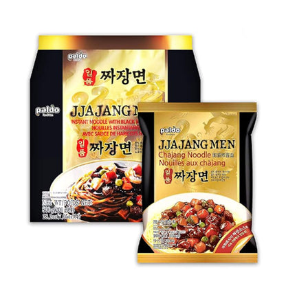 Paldo Fun & Yum Ilpoom Jjajangmen Chajang Noodle, Pack of 4, Traditional Brothless Chajang Ramen