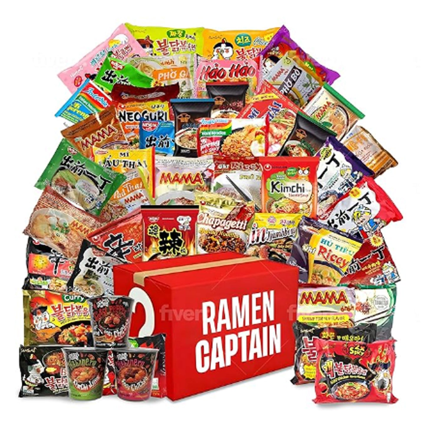 Assorted Ramen Variety Bundle. Instant Noodle Box includes Free Fortune Cookie & Free Chopsticks. Noodle mix of Nong Shim, Nissin, Samyang, Mama, Acecook, Kung-Fu, Ottogi with Extra Mix Brands.