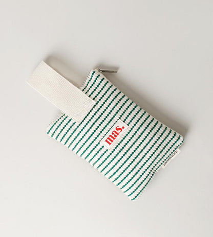 [Masmarulez] Korean Strap Pouch Bag Waffle Stripe Green