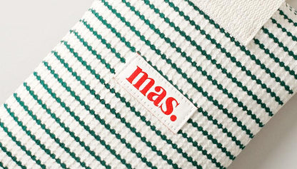 [Masmarulez] Korean Strap Pouch Bag Waffle Stripe Green