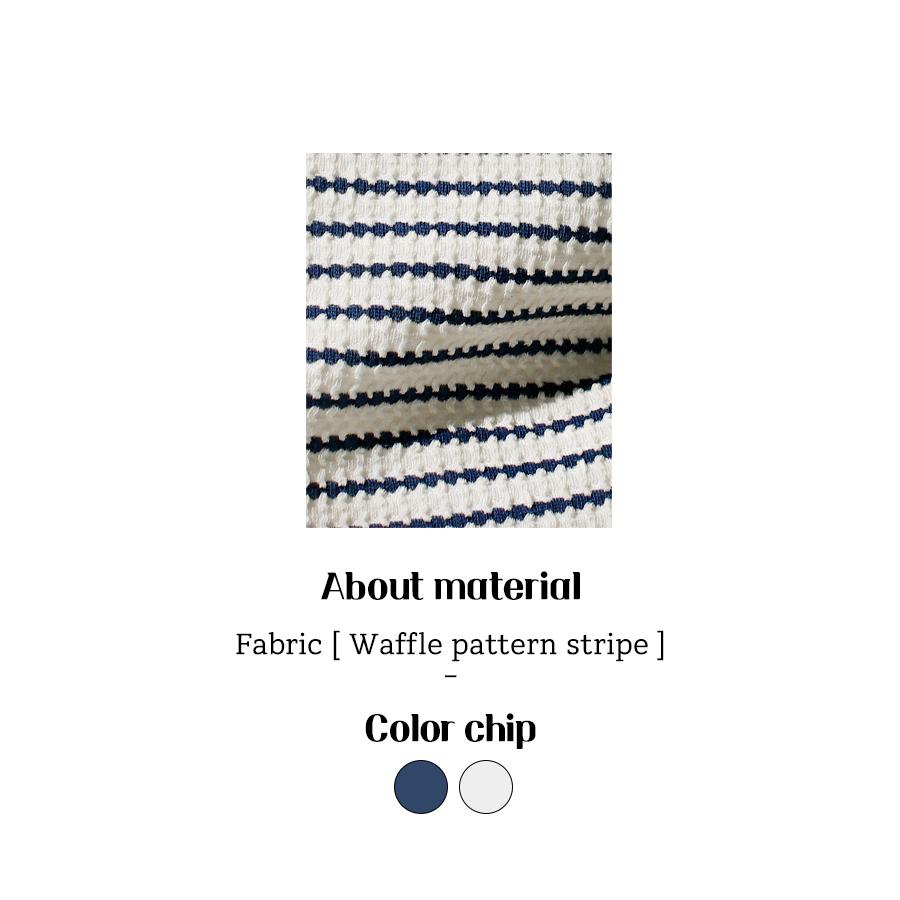 [Masmarulez] Korean Strap Pouch Bag Waffle Stripe Navy