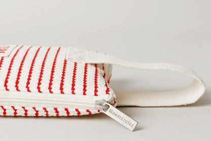 [Masmarulez] Korean Strap Pouch Bag Waffle Stripe Red