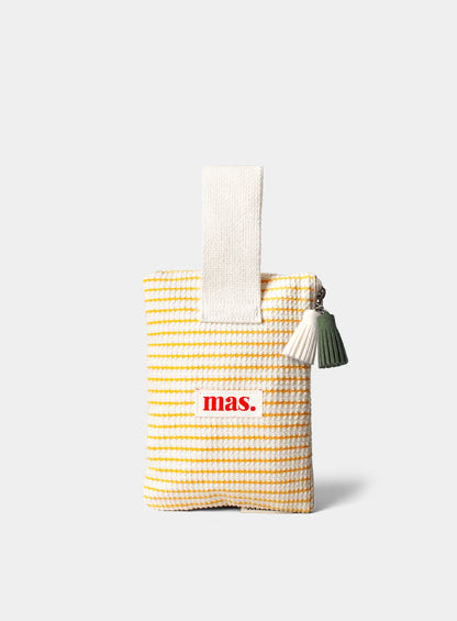 [Masmarulez] Korean Strap Pouch Bag Waffle Stripe Yellow