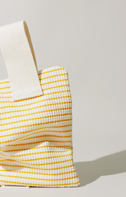 [Masmarulez] Korean Strap Pouch Bag Waffle Stripe Yellow