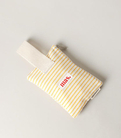 [Masmarulez] Korean Strap Pouch Bag Waffle Stripe Yellow