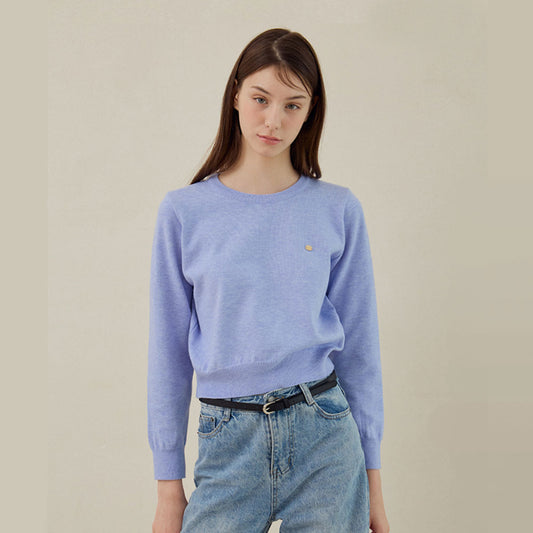 Basic Crew Neck Knit [Sky Blue]