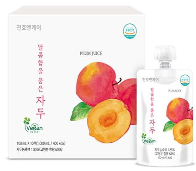 [CheonhoNCare] Sweet & Tangy Plum Juice | No Additives | Convenient Pouch with 100ml Full Flavor 100ml*10Packs