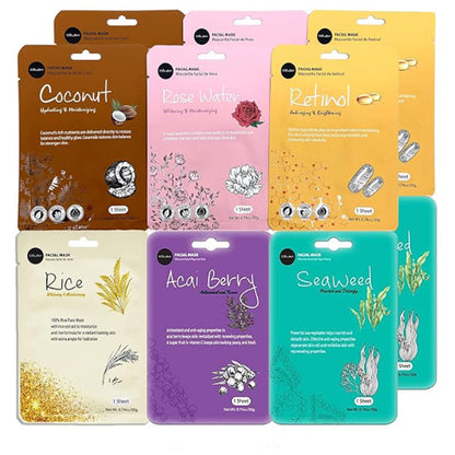 Face Mask Sheet 12 Pacl K-Beauty Skincare Korea Skin Care Moisturizing Facial