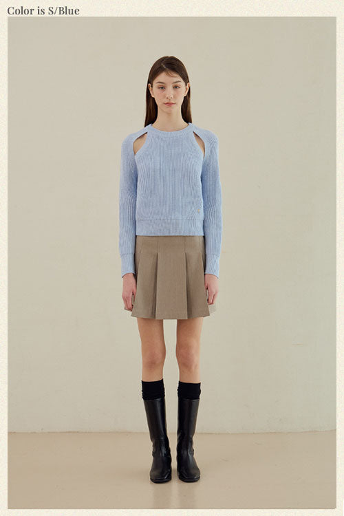 Raglan Slit Hachi Knit [Blue]