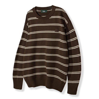 Minimal Signature Stripe Knit [Brown]