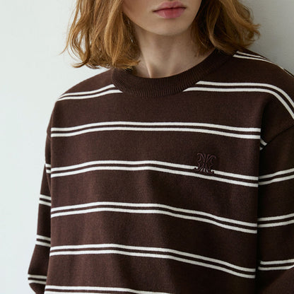 Minimal Signature Stripe Knit [Brown]