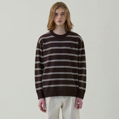 Minimal Signature Stripe Knit [Brown]