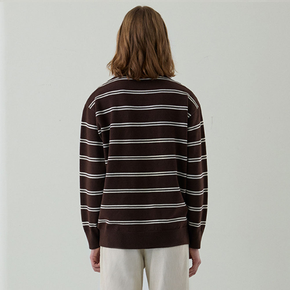 Minimal Signature Stripe Knit [Brown]