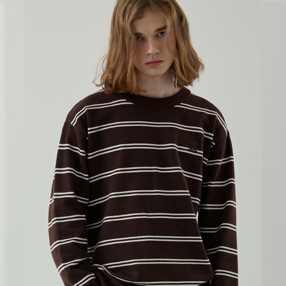 Minimal Signature Stripe Knit [Brown]