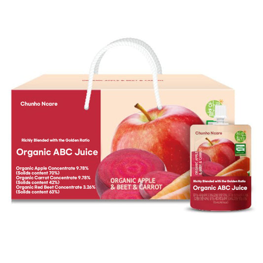 Chunho Ncare Korean ABC Juice, Apple, Beet & Carrot Drink, Made with Clean, No Additives, Whole Fruit & Vegetable Blend, Resealable Pouch (70mlx30pouches)