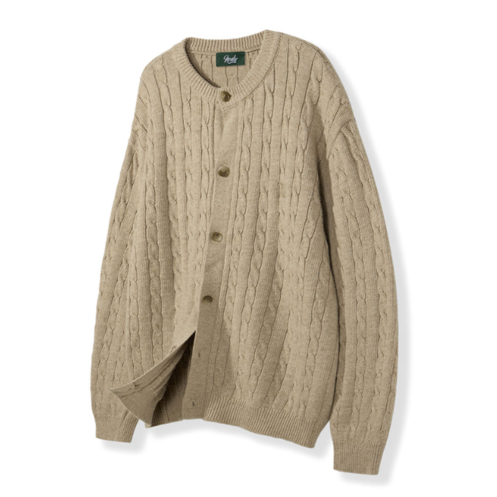 Cable Soft Cardigan [Beige]