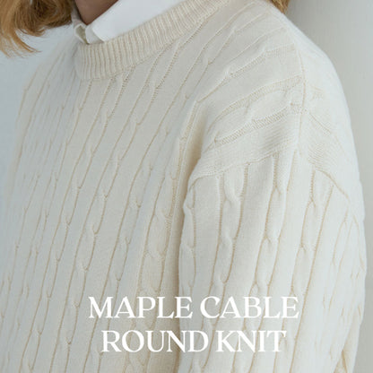 Maple Cable Round Knit [Cream]