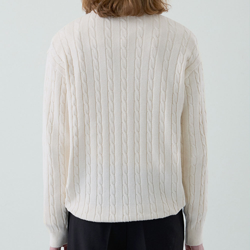 Maple Cable Round Knit [Cream]