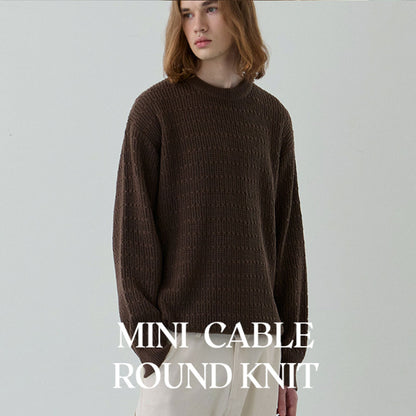 Mini Cable Round Knit [Brown]