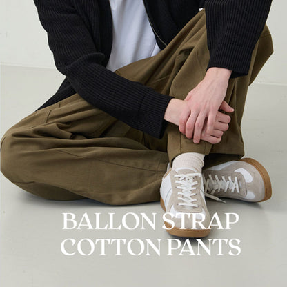 Balllon Strap Cotton Pants [Khaki]