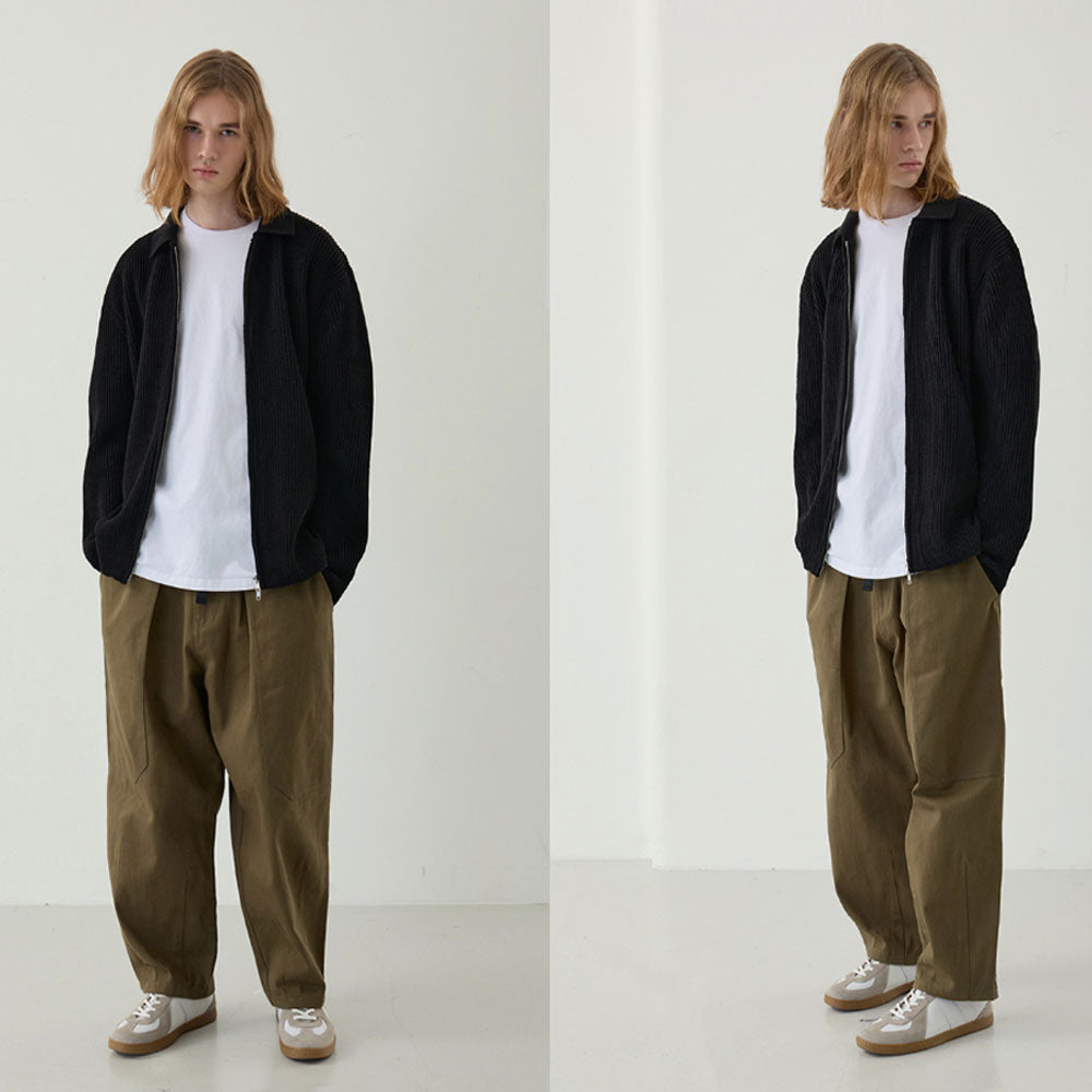 Balllon Strap Cotton Pants [Khaki]