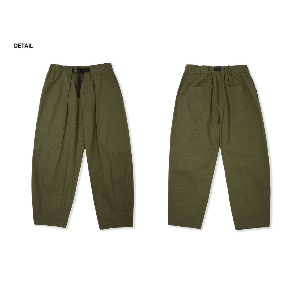 Balllon Strap Cotton Pants [Khaki]