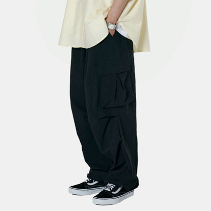 Cargo Tuck String Pants [Black]