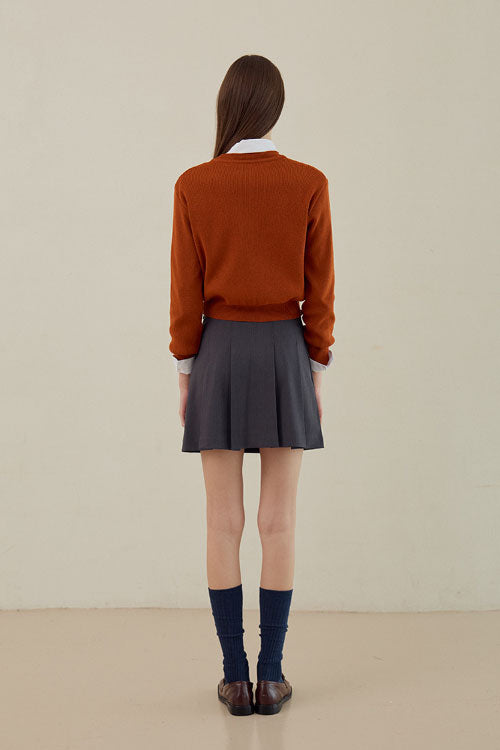 Daily Round Knit Cardigan (Orange)