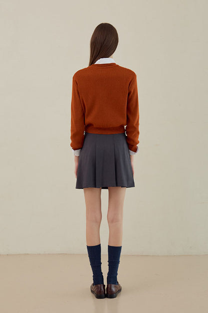 Daily Round Knit Cardigan (Orange)