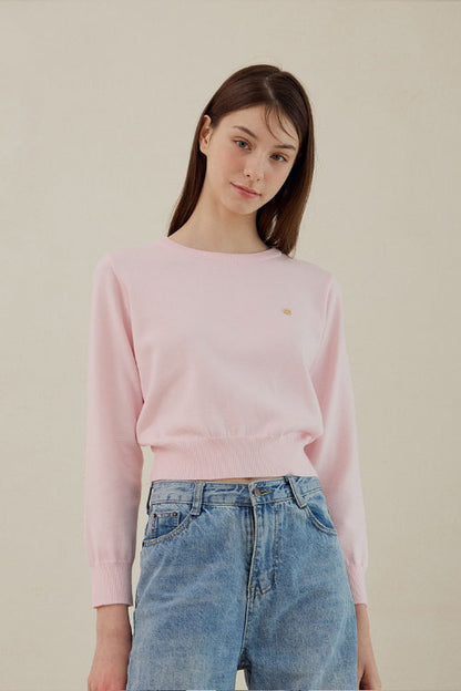 Basic Crew Neck Knit [Pink]