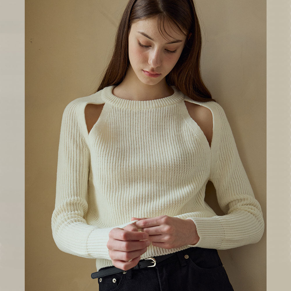 Raglan Slit Hachi Knit [Ivory]