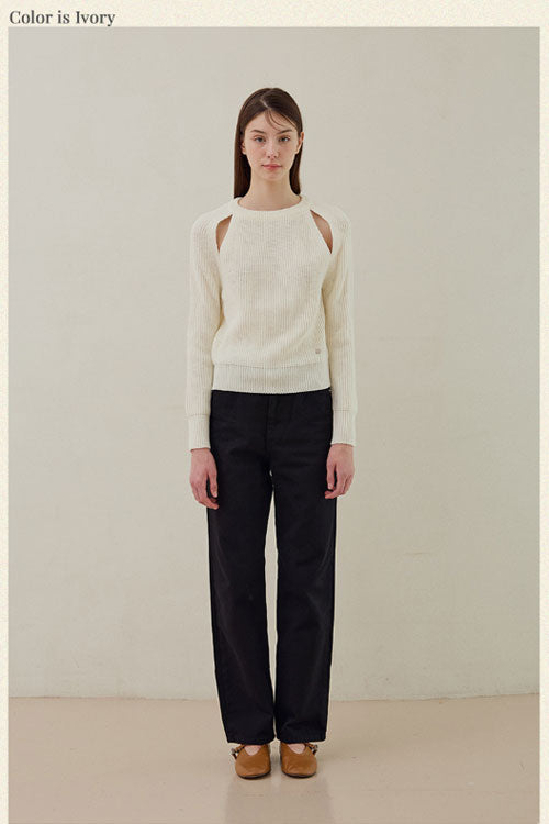 Raglan Slit Hachi Knit [Ivory]