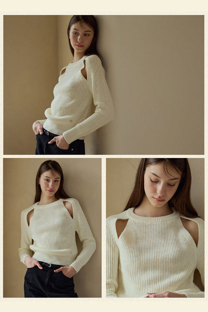 Raglan Slit Hachi Knit [Ivory]