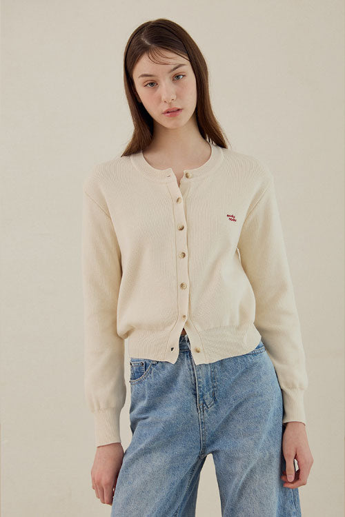 Daily Round Knit Cardigan (Cream)