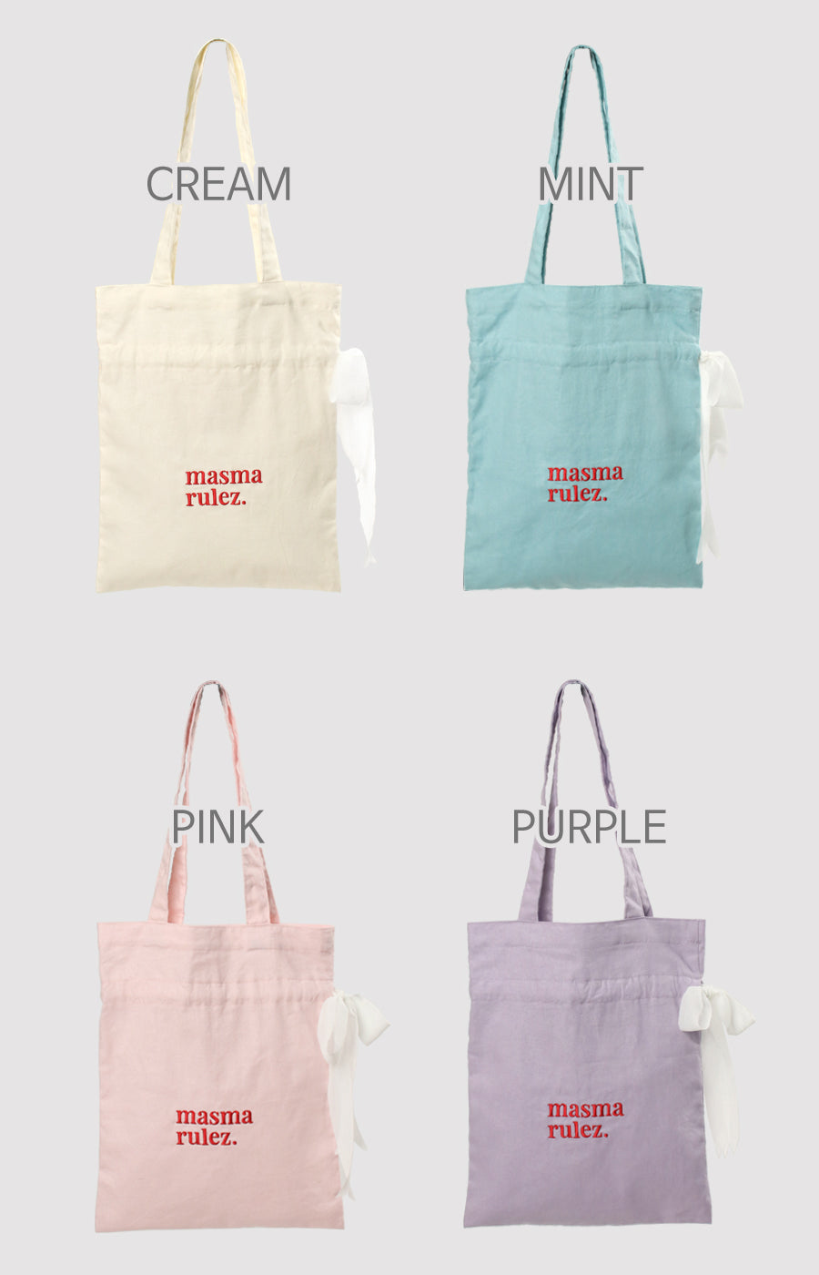 [Masmarulez] Ribbon eco bag _Pink