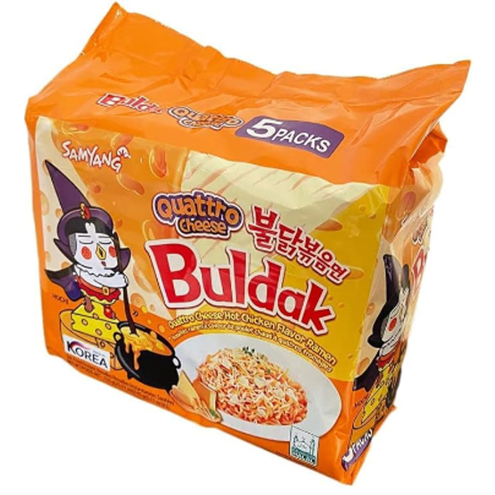 Buldak Quattro Cheese Ramen Hot Chicken Flavor Ramen Pack of 5