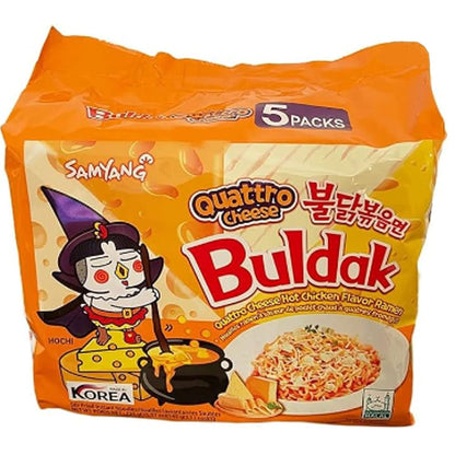 Buldak Quattro Cheese Ramen Hot Chicken Flavor Ramen Pack of 5