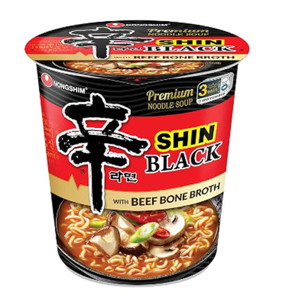 Premium Shin Black Instant Ramen Noodle Cup, 6 Pack