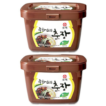 Korean Black Bean Paste Sauce for Jjajangmyeon Zhajiangmian, Jjajang Chunjang 중화요리춘장 - 1.1 Pound (Pack of 2)