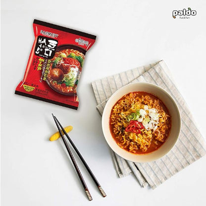 Paldo Fun & Yum Extra Hot Spicy Instant Noodles with Soup, Pack of 10, Teumsae Ramen with Spicy Broth, Best Oriental Style Korean Ramyun, Spicy Ramen Challenge, K-Food, 틈새라면 빨계떡 120g x 10