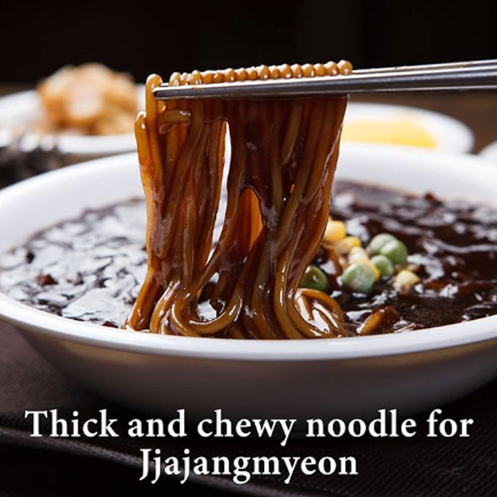 Wang Thick and Chewy Wheat Noodle for Jjajang Black Bean Sauce Noodle, Korean Noodle, Jjajang Myeon Noodle, 48 Oz