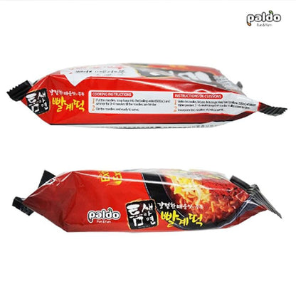 Paldo Fun & Yum Extra Hot Spicy Instant Noodles with Soup, Pack of 10, Teumsae Ramen with Spicy Broth, Best Oriental Style Korean Ramyun, Spicy Ramen Challenge, K-Food, 틈새라면 빨계떡 120g x 10