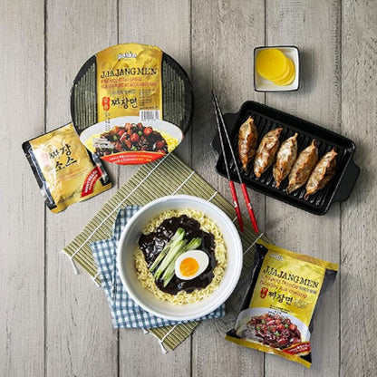 Paldo Fun & Yum Ilpoom Jjajangmen Chajang Noodle, Pack of 4, Traditional Brothless Chajang Ramen