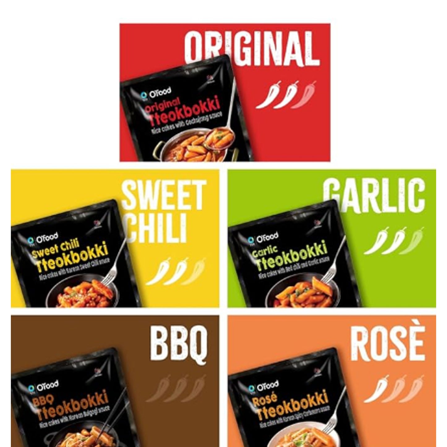 C O'Food BBQ Tteokbokki, Authentic Korean Rice Cakes, Korean Street Food Snack, Perfect with Cheese and Ramen Noodles, Ready to Eat, No MSG, No Corn Syrup, Pack of 1