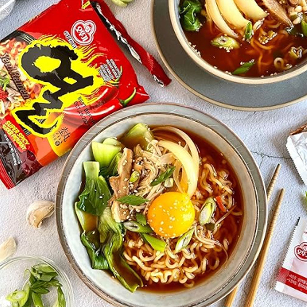 OTTOGI YEUL Ramen, 10 Pack of Super Spicy Flavor Korean Instant Noodle, Extreme Bold Spicy Hot Savory Broth (4.23oz x 10)