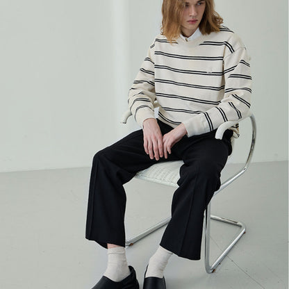 Minimal Signature Stripe Knit [Cream]